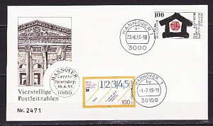 Германия, 1993, Новый почтовый индекс Ганновер, конверт СГ
